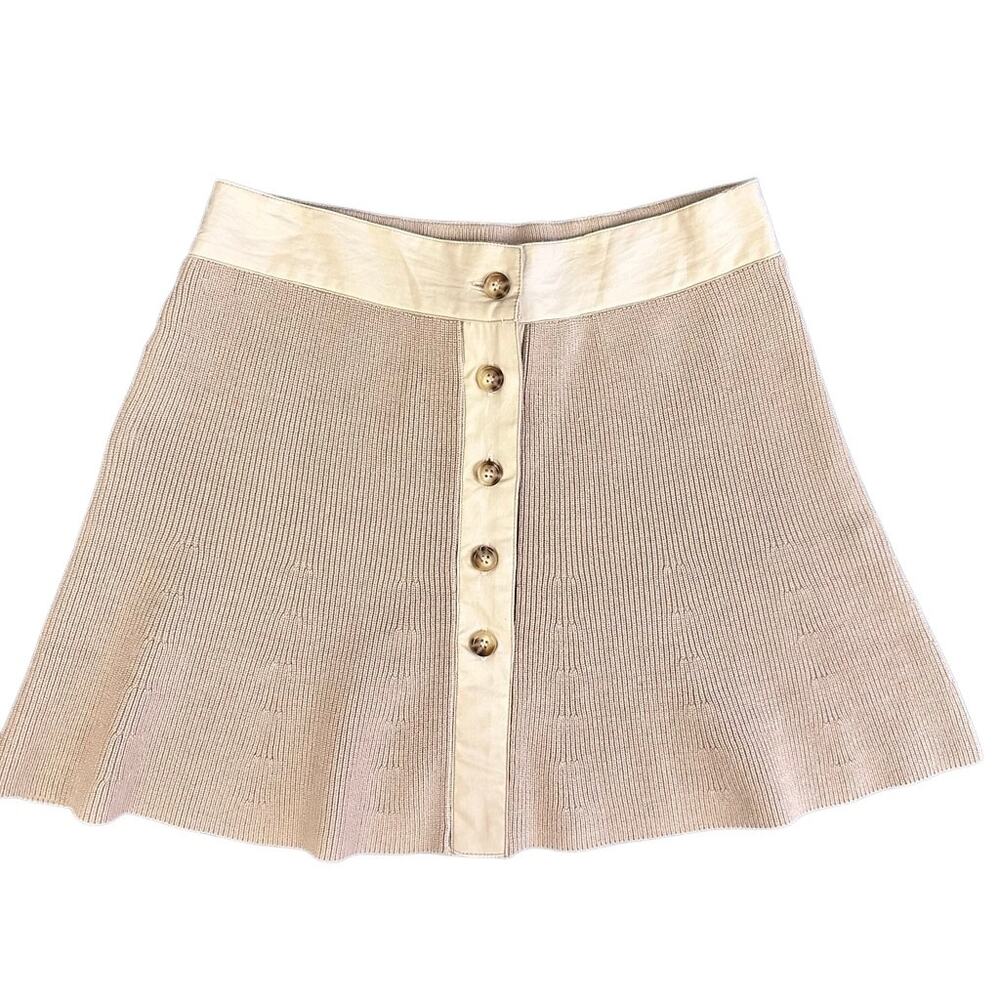 Torn by Ronny‎ Kobo Lucy Skirt Tan Beige Button Front Size XS NWT